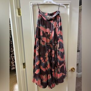 Lula Johnson Umbra silk maxi skirt with matching tie belt Size 0